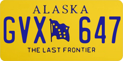 AK license plate GVX647