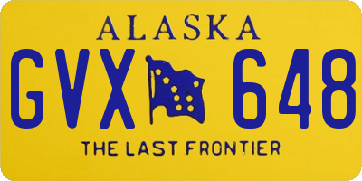 AK license plate GVX648