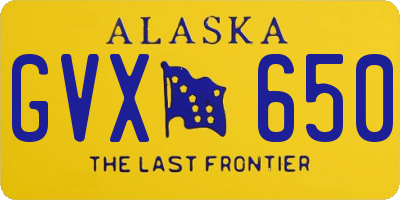 AK license plate GVX650