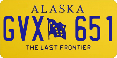 AK license plate GVX651