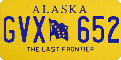 AK license plate GVX652