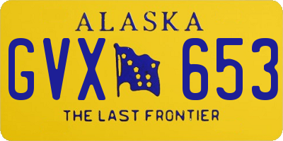 AK license plate GVX653