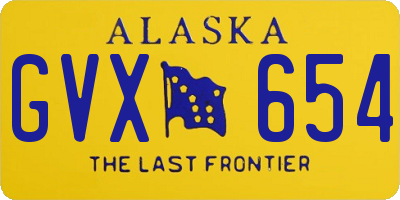 AK license plate GVX654