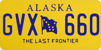 AK license plate GVX660