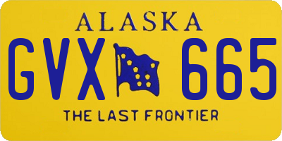 AK license plate GVX665