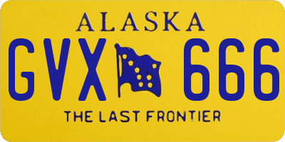 AK license plate GVX666