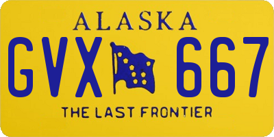 AK license plate GVX667