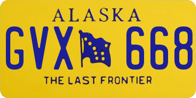 AK license plate GVX668