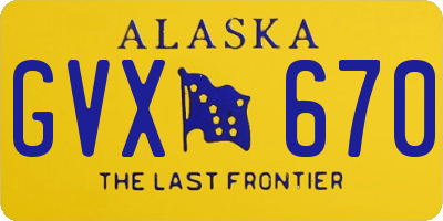 AK license plate GVX670