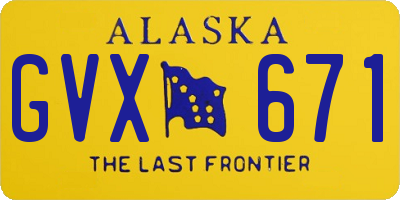 AK license plate GVX671