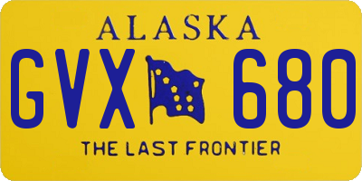 AK license plate GVX680