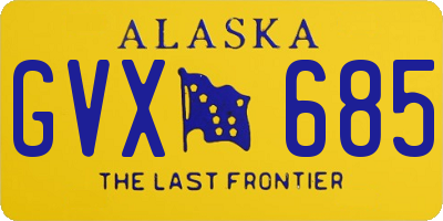 AK license plate GVX685