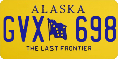 AK license plate GVX698