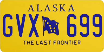 AK license plate GVX699