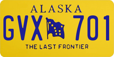 AK license plate GVX701