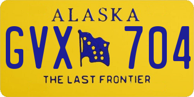 AK license plate GVX704