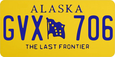 AK license plate GVX706