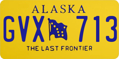 AK license plate GVX713