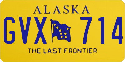 AK license plate GVX714