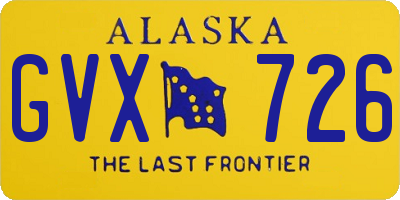 AK license plate GVX726