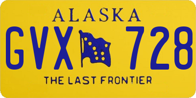 AK license plate GVX728