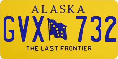AK license plate GVX732