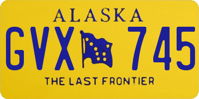 AK license plate GVX745