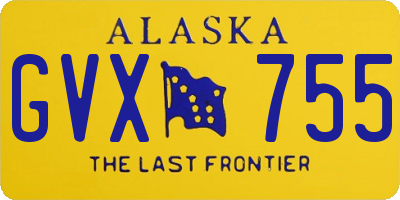 AK license plate GVX755