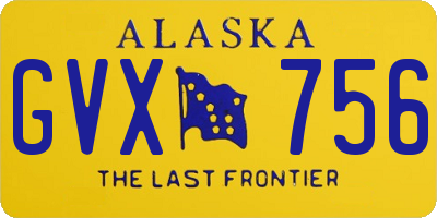 AK license plate GVX756