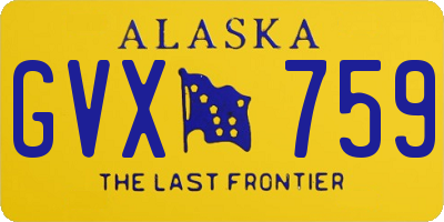 AK license plate GVX759