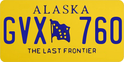 AK license plate GVX760