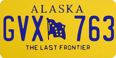 AK license plate GVX763