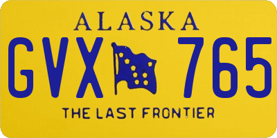 AK license plate GVX765