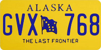 AK license plate GVX768