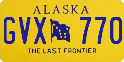 AK license plate GVX770