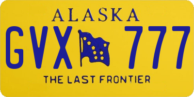 AK license plate GVX777