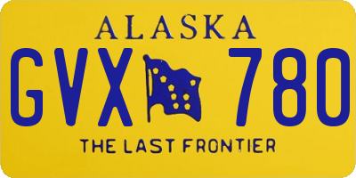 AK license plate GVX780