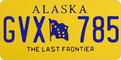 AK license plate GVX785