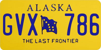 AK license plate GVX786