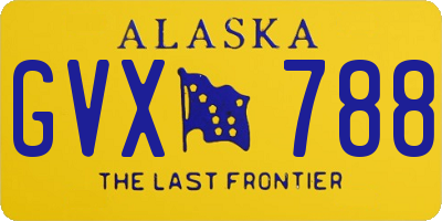 AK license plate GVX788