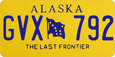 AK license plate GVX792