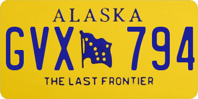 AK license plate GVX794