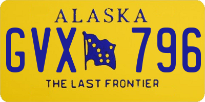 AK license plate GVX796