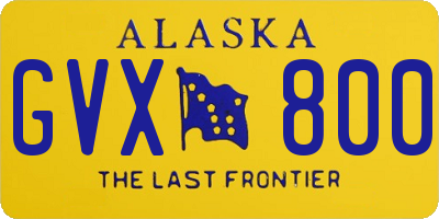 AK license plate GVX800