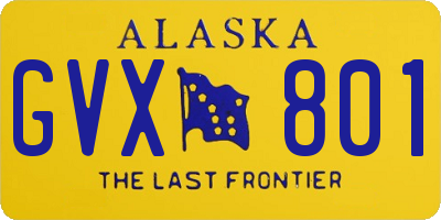 AK license plate GVX801