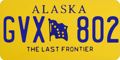 AK license plate GVX802