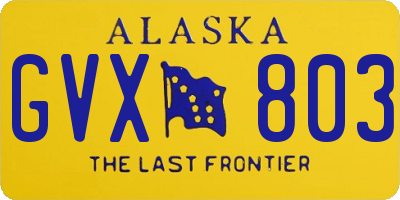 AK license plate GVX803