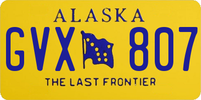 AK license plate GVX807