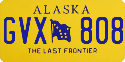 AK license plate GVX808