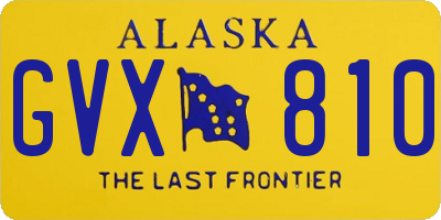 AK license plate GVX810